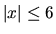 $\vert x\vert\le 6$