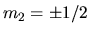 $m_2=\pm 1/2$