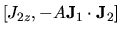 $[J_{2z}, - A {\bf J}_1 \cdot {\bf J}_2]$