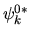 $\psi_k^{0*}$