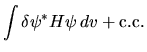 $\displaystyle \int \delta\psi^* H \psi   dv + {\rm c.c.}$